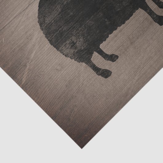 Black Sheep Silhouette Rustic Style Tissuepapier (Detail)