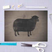 Black Sheep Silhouette Rustic Style Tissuepapier (Craft)