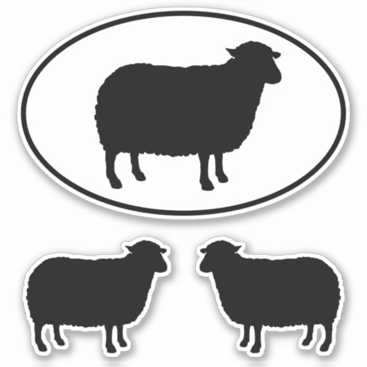 Black Sheep Silhouette Sticker (Voorkant)