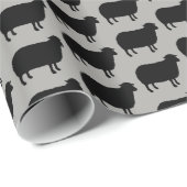 Black Sheep Silhouettes Pattern Cadeaupapier (Rol Hoek)