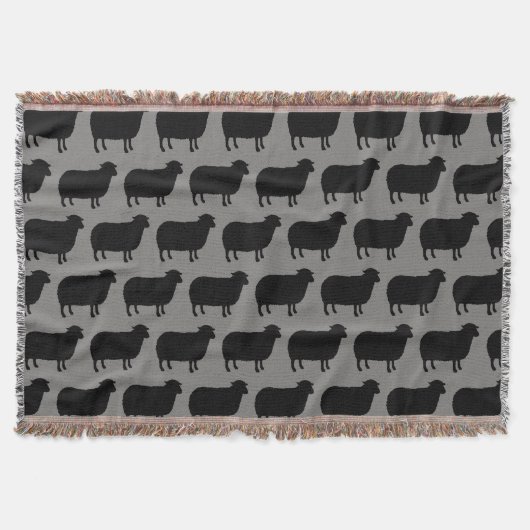 Black Sheep Silhouettes Pattern Deken (Voorkant)