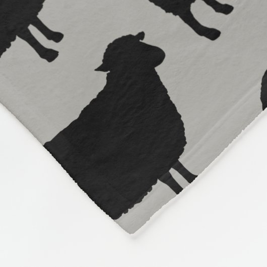 Black Sheep Silhouettes Pattern Fleece Deken (Hoek)