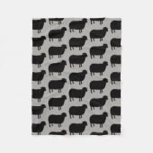 Black Sheep Silhouettes Pattern Fleece Deken (Voorkant)