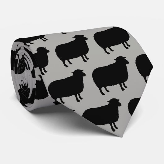 Black Sheep Silhouettes Pattern Stropdas (Opgerold)