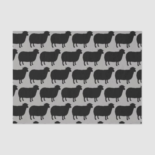Black Sheep Silhouettes Pattern Tissuepapier (Voorkant)