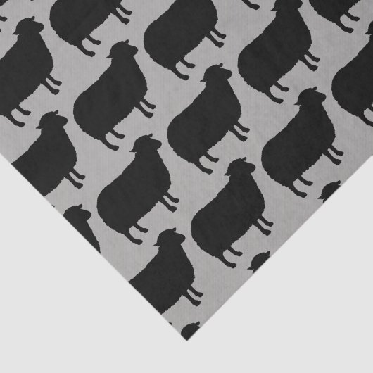Black Sheep Silhouettes Pattern Tissuepapier (Detail)