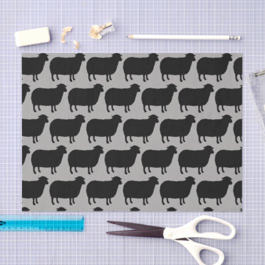 Black Sheep Silhouettes Pattern Tissuepapier (Craft)