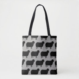 Black Sheep Silhouettes Pattern Tote Bag