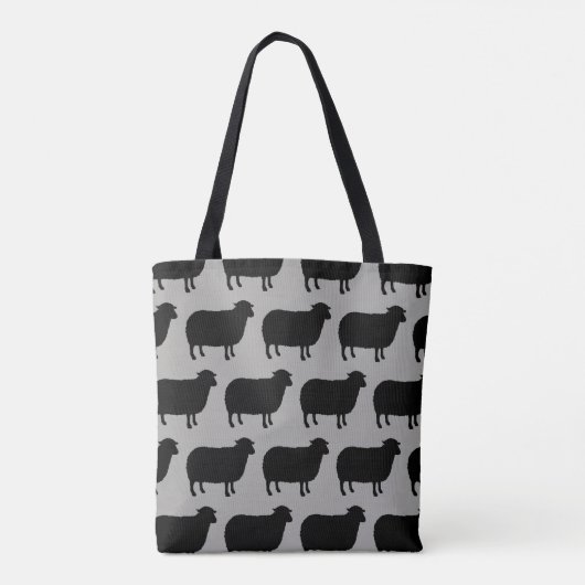 Black Sheep Silhouettes Pattern Tote Bag (Achterkant)