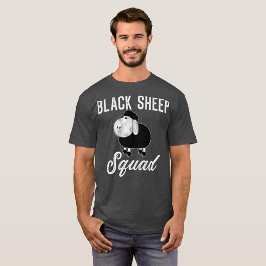 Black Sheep Squad Funny Black Sheep T-shirt (Voorkant volledig)
