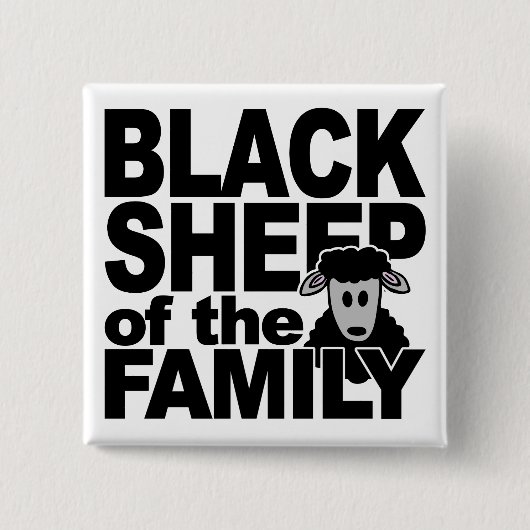 BLACK SHEEP-toets Vierkante Button 5,1 Cm (Voorkant)