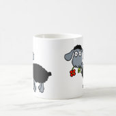 Black Sheep Two Cute Lambs met Red Flowers Koffiemok (Center)