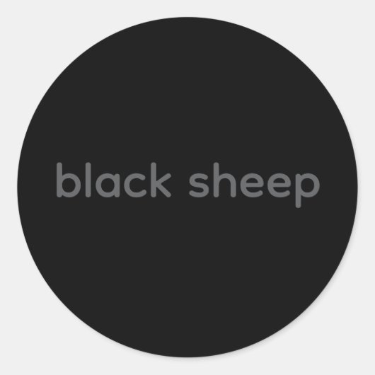 Black Sheep - Typografie Sticker (Voorkant)