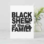 BLACK SHEEP-uitnodiging, pas aan Kaart (Staand voorkant)