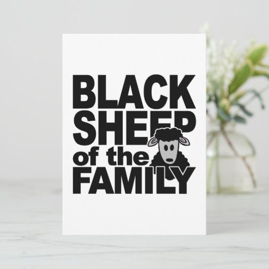 BLACK SHEEP-uitnodiging, pas aan Kaart (Staand voorkant)