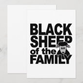 BLACK SHEEP-uitnodiging, pas aan Kaart (Voorkant / Achterkant)