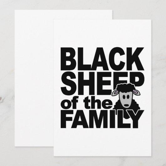 BLACK SHEEP-uitnodiging, pas aan Kaart (Voorkant / Achterkant)