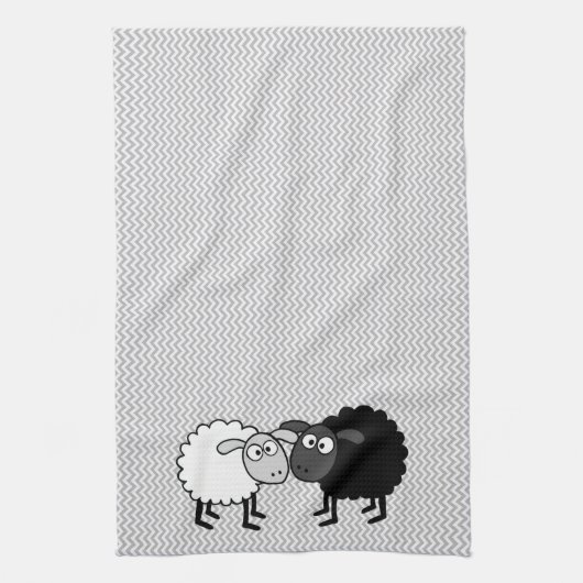 Black Sheep White Sheep Kitchen Towel 16 x 24 inch Theedoek (Verticaal)