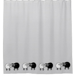 Black Sheep White Sheep Shower Curtain Douchegordijn