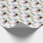 Black Sheepadoodle Hond Verjaardag Cadeaupapier (Hoek)