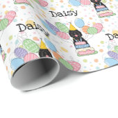 Black Sheepadoodle Hond Verjaardag Cadeaupapier (Rol Hoek)