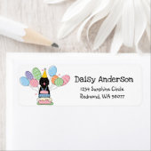 Black Sheepadoodle Verjaardagsfeestje Retouradres Etiket (Insitu)