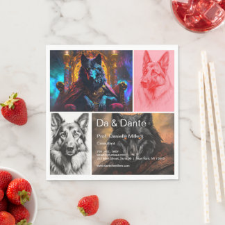 Black Shepherd Dog Paper Napkin Servet