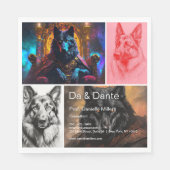 Black Shepherd Dog Paper Napkin Servet (Voorkant)