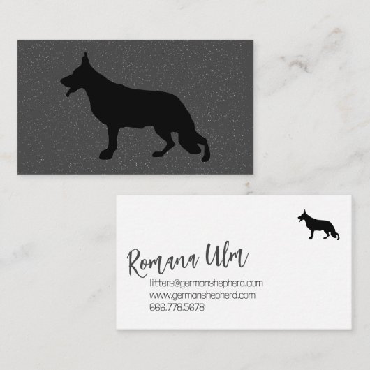 Black Shepherd Hond illustratie Visitekaartje (Voorkant / Achterkant)