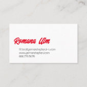 Black Shepherd Hond illustratie Visitekaartje (Achterkant)