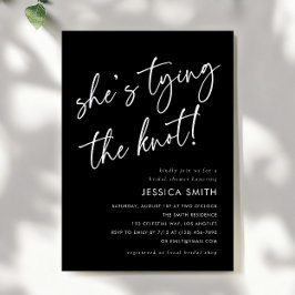 Black She's Tying the Knot Coquette Bruidsfeest Kaart