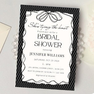 Black She's Tying the Knot Lace Vrijgezellenfeest Kaart