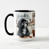 Black Shih Tzu Bedankt Kerstkoffie Mok Cup (Links)