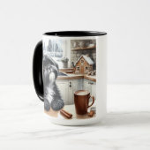 Black Shih Tzu Bedankt Kerstkoffie Mok Cup (Voorkant links)