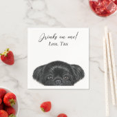 Black Shih Tzu bruiloft cocktail servet (Insitu)