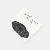 Black Shih Tzu bruiloft cocktail servet (Hoek)