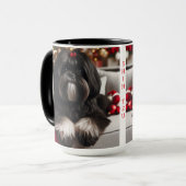 Black Shih Tzu Christmas Coffee Mok Cup (Voorkant links)