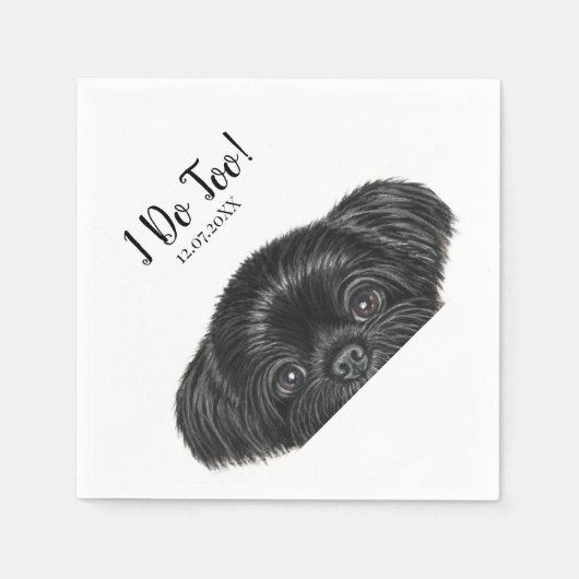 Black Shih Tzu Cocktail servetten bruiloft (Voorkant)