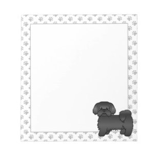Black Shih Tzu Cute Cartoon Dog Illustratie Notitieblok