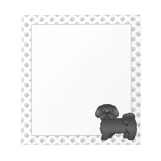 Black Shih Tzu Cute Cartoon Dog Illustratie Notitieblok (Voorkant)