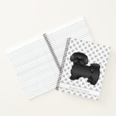 Black Shih Tzu Cute Cartoon Dog & Name Notitieboek (Binnen)