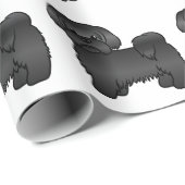 Black Shih Tzu Cute Cartoon Dog Pattern Cadeaupapier (Rol Hoek)