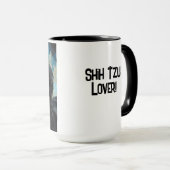 Black Shih Tzu Dog Coffee Mok Cup (Voorkant rechts)