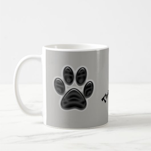 Black Shimmer Paw Print Hartelijk dank voor uw die Koffiemok (Links)