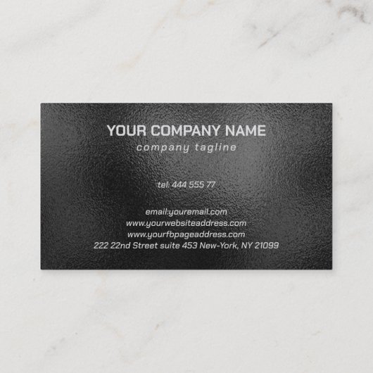 Black Shimmering Visitekaartje (Achterkant)