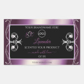 Black Shimmery Paars Decor Logo Product Labels (Voorkant)