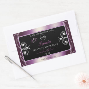 Black Shimmery Paars Decor Logo Product Labels