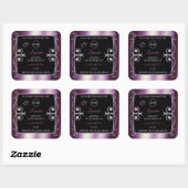 Black Shimmery Paars Decor Logo Product Labels (Vel)