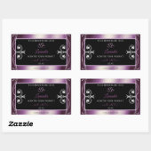 Black Shimmery Paars Hearts Decor Product Labels (Vel)