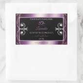 Black Shimmery Paars Hearts Decor Product Labels (Tas)